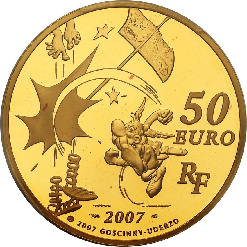 Francja. 50 euro 2007 Asterix PCGS PR69 DCAM (MAX)